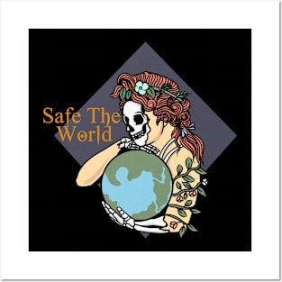 SAFE THE WORLD, Band merchandise, skull design, skate design Posters and Art